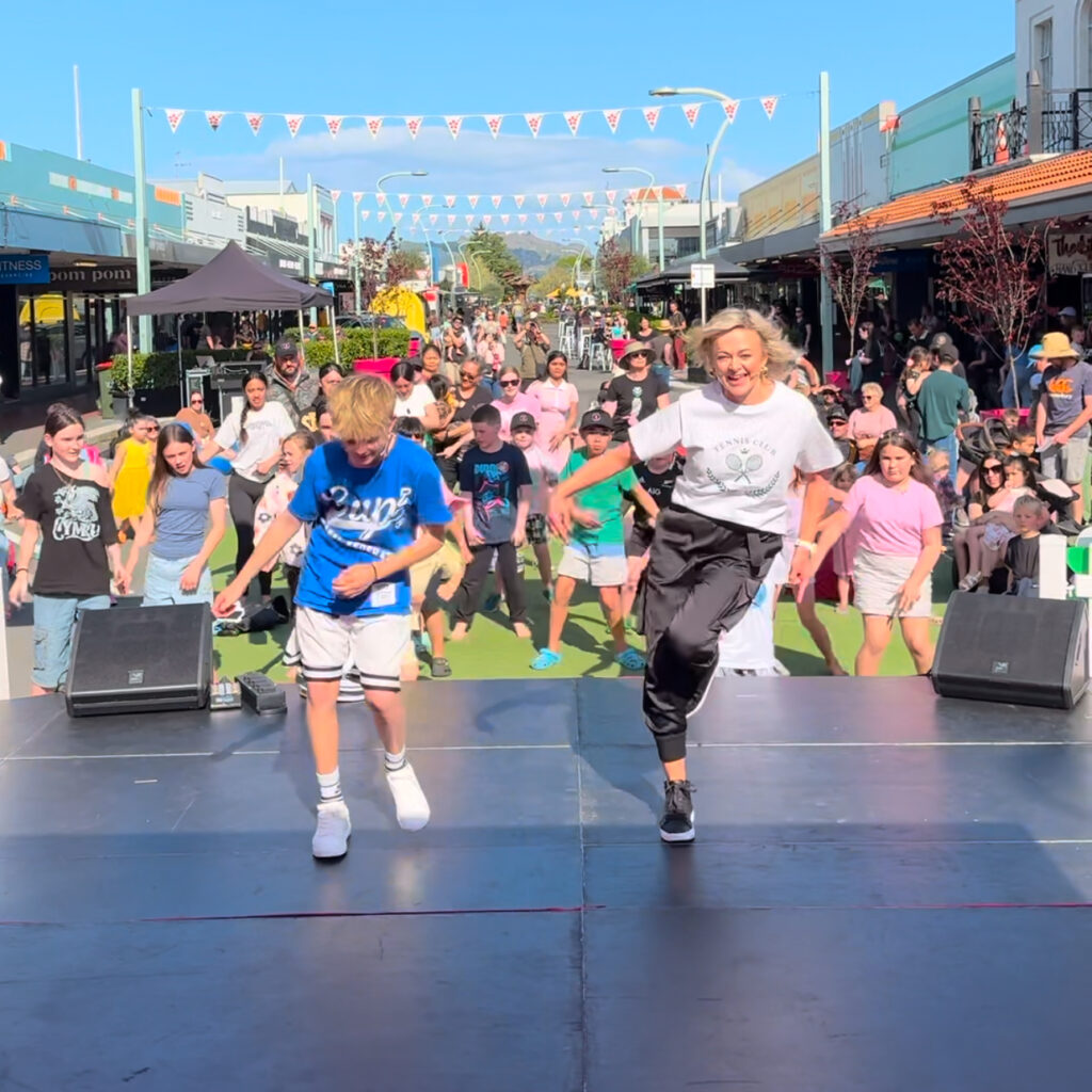 Nerida and son dancing